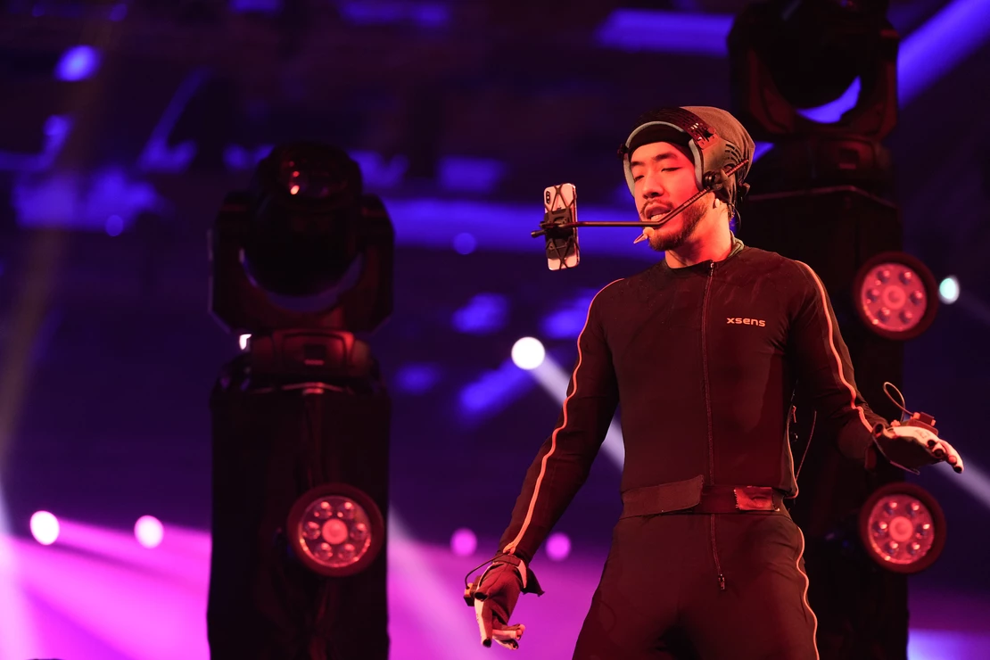 Singapore rapper ShiGGa Shay in a mixed reality performance at the opening ceremony