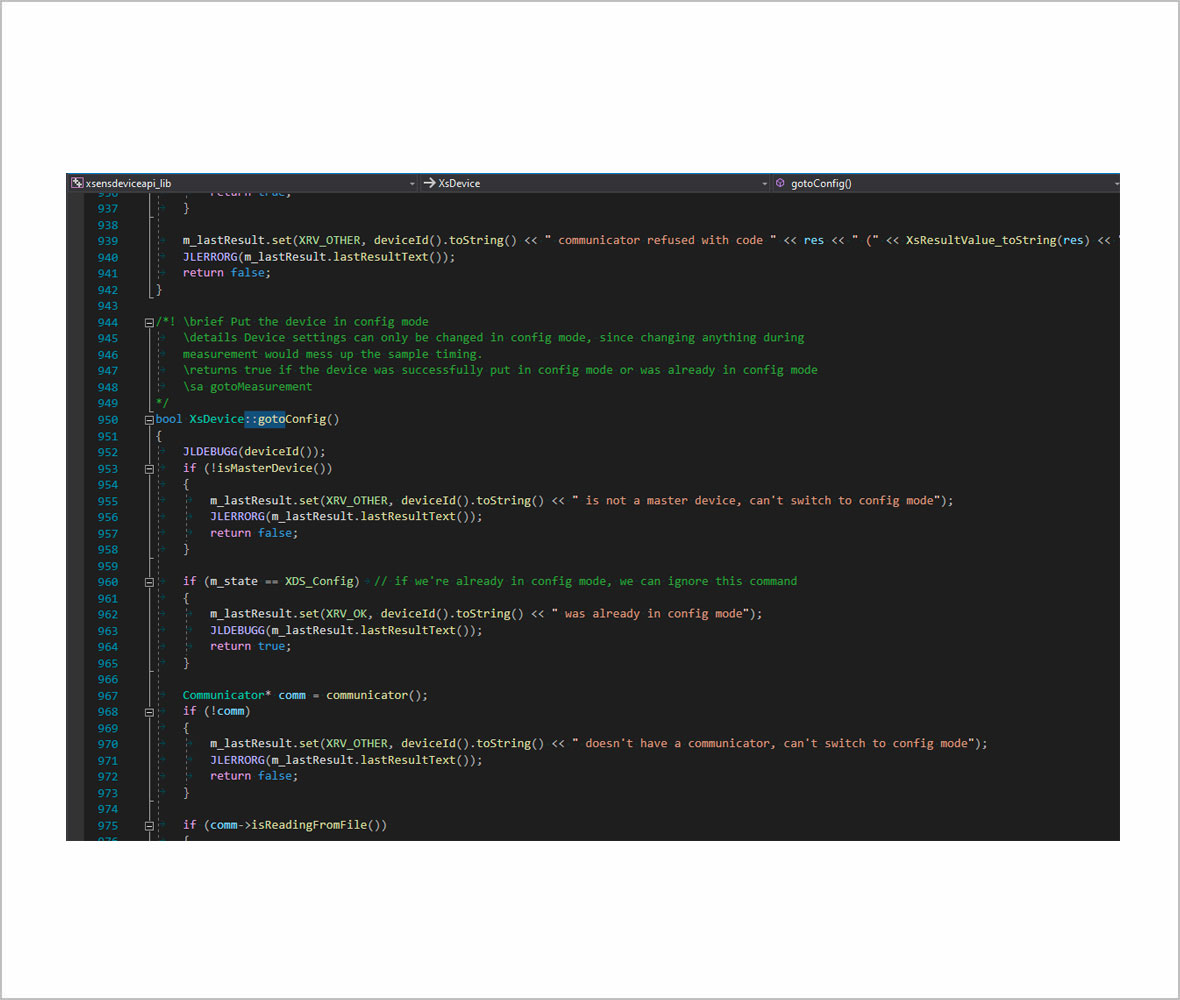 Screenshot of some code