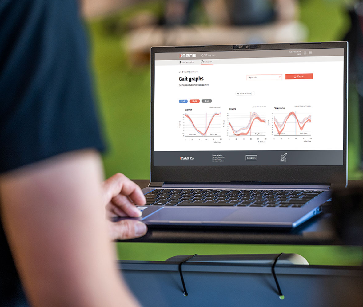 Close up of laptop showing software with graphs